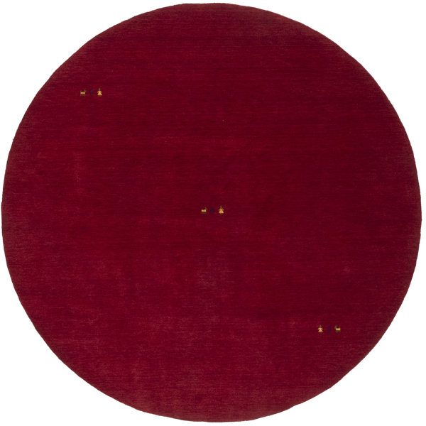 Foundry Select Red Tribal 8X8 Gabbeh Modern Round Rug Wayfair